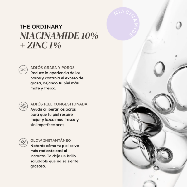 Niacinamide 10% + Zinc 1% Oil Control Serum 1oz - Imagen 2